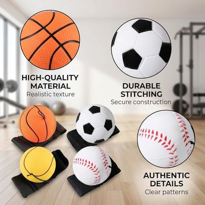 8 Pcs Wrist Ball Set with Rebound Action, Ball on String,Ideal for Hand-Eye Coordination Training and Family Activities, Made from Soft PU and Sponge Materials