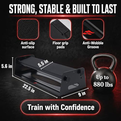 Calf Raise Block, Height & Angle Adjustable — Versatile Home Gym Workout Platform for Calf Raises, Calf Stretching, Ankle Mobility & Resistance Band Training, 880 lbs Capacity