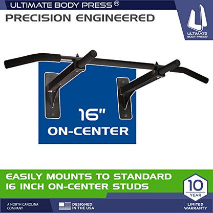 Wall Mount Pull Up Bar with Extra Clearance, Fits 16" Studs by Ultimate Body Press - color: Wall Mount Pull Up Bar
