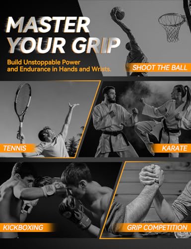 Grip Strength Trainer 4 Pack, 100LB-250LB Hand Gripper Strengthener, Non-Slip Heavy-Duty Forearm Strengthener, Hand Gripper for Muscle Building and Hand Rehabilitation Exercising with Gift Box