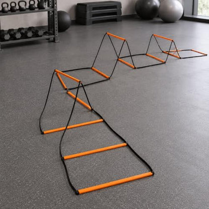 Qianly Kids Agility Ladder, Speed Ladder Training for Football & Soccer, 15ft Agility Speed Ladder with Storage Bag, Team Conditioning Equipment, Agility Agility Ladder 10 Grid