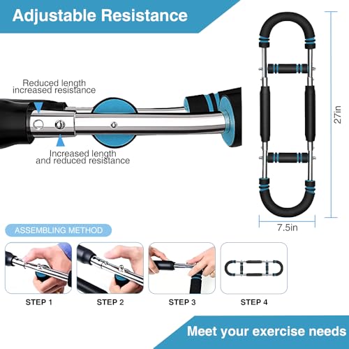 Adjustable U-Shaped Arm Strength Trainer – Portable 2-Level Resistance Band for Forearm, Biceps & Triceps – Ergonomic Grip, Home Gym Equipment (Black)