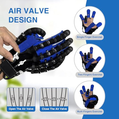 Stroke Hand Recovery Device, Rehabilitation Robot Gloves for Hand Therapy Equipment, Robotic Hand Glove for Stroke Rehab, Finger & Hand Exerciser with Adjustable Strength
