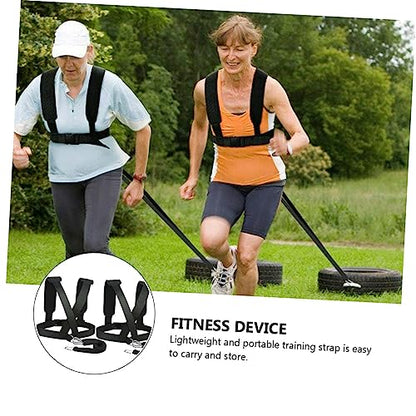 Mikikit 2pcs Weight-bearing Training Belt for Strength Training and Sled Pulling Fitness for Outdoor Workouts and Tire Drags