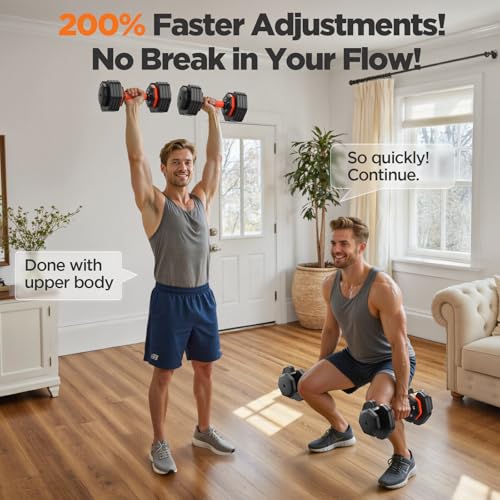 2026 FDB2 Updated Adjustable Dumbbell Set of 2, 110lbs/50lbs Weights Dumbbell Set with Storage Box, 25lbs/55lbs Adjustable Weights with Anti-slip Silicone Grip, Weight Set For Home Gym Suit both Men and Women
