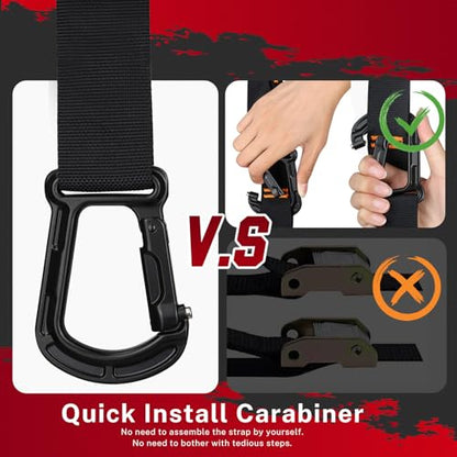 Gonex Wooden Gymnastic Rings with Adjustable Number Straps, Olympic Rings for Gym, Workout, Exercise, Outdoor Training, Quick Install Carabiner, 8.7 ft Straps Pull Up Non-Slip Rings