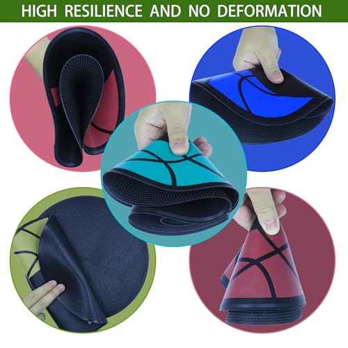 Basketball Training 9 Inch Poly Spots, 10PCS Anti-Slip Training Basketball Spot Markers Floor Spots, Waterproof Flat Filed Cones Poly Dots for Basketball Training