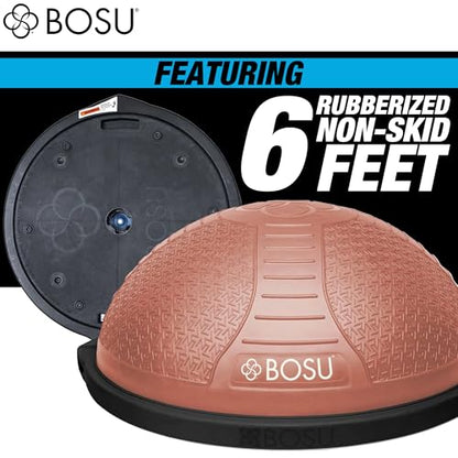 BOSU Nexgen Balance Trainer, Half-Ball Training Equipment, 65 cm Diameter, 300 lb Capacity - Burst-Resistant Stability Exercise Tool w/Non-Slip Base, Includes Hand Pump, Commercial-Grade - color: Rose Gold