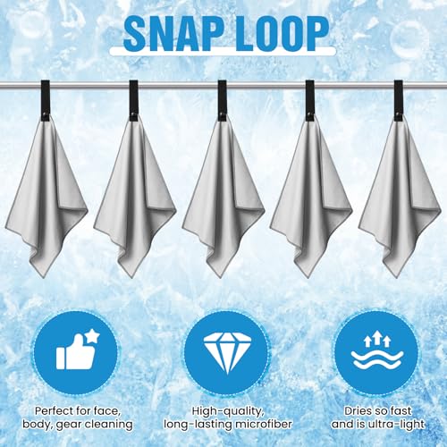 10 Pcs Quick Dry Microfiber Camping Towels 25x32 cm, Light Gray - color: Light Gray