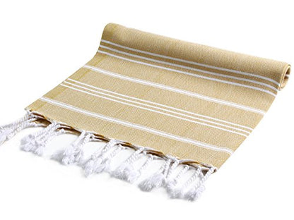 Cacala 100% Turkish Cotton Kitchen Tea Towels, Highly Absorbent Luxury Soft Quick Drying Dish Towel with Hanging Loop for Gym, Yoga, Bath, Sports, Cleaning and Kitchen (23 x 36), Camel - color: Camel