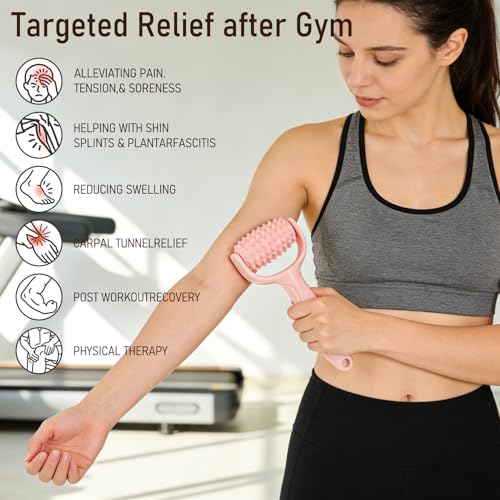 Massage Muscle Roller Stick & Ball Set 3 Pack- Deep Tissue Foot Body Massager with Trigger Point Therapy for Sore Myofascial Release Muscle Stress Relax Hand Arm Neck Feet Headache Blood Stimulation
