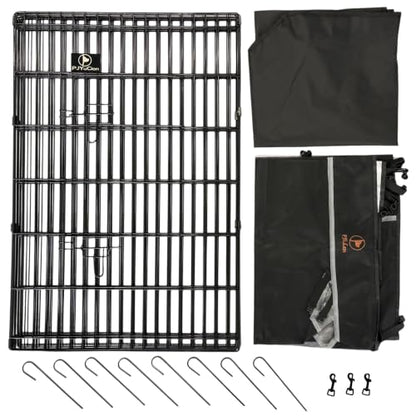 PJYuCien Puppy Playpen with Top Cover & Bottom Pad, 8 Panels 36" H, Black - color: Black, size: Medium Pen: 36-Inch High