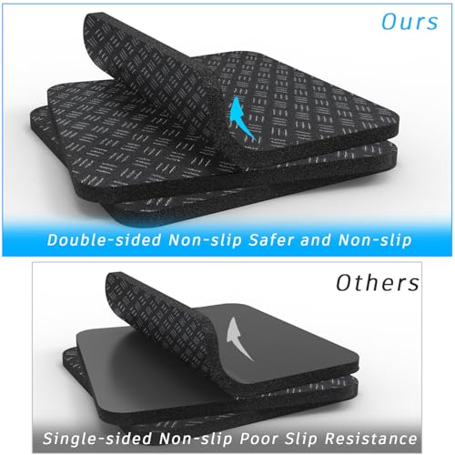 Anti-Slip Equipment Mats for Under Desk Pedal Exerciser 4 Pack 4" x 4" x 0.2" Double-Sided Silicone Pads Durable Floor Protectors for Elliptical Machines Leg Exercisers Treadmills