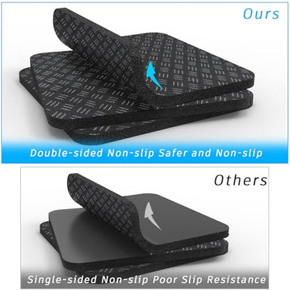 Anti-Slip Equipment Mats for Under Desk Pedal Exerciser 4 Pack 4" x 4" x 0.2" Double-Sided Silicone Pads Durable Floor Protectors for Elliptical Machines Leg Exercisers Treadmills