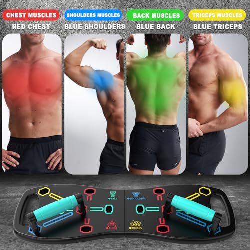 Push Up Board, Portable Pushup Board for Men, Foldable Push Up Bar 20 in 1 for Chest Muscle Exercise Strength Training Equipment, Multifunctional Pushup Handles at Home Gym
