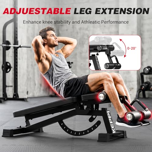 Adjustable Weight Bench, Commercial Grade 1200LB Workout Bench Press Set for Home Gym Strength Training Exercise, Incline Bench with 12+3 Adjustable Backrest&Seat Positions for Full Body Fitness - color: BLACK