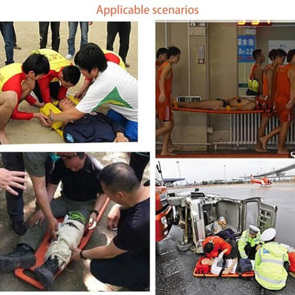 Portable Foldable Spine Board Stretcher, Lightweight PE Backboard with Straps, Water Floating Rescue Board, 350lbs Capacity for EMT, CPR, Ambulance Transport,Four Fold - size: Four Fold