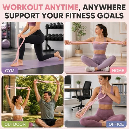 Figure 8 Resistance Bands for Women & Men, Exercise Bands for Arms, Shoulder, Leg & Back Stretching, Non-Slip Handles, Home Gym, Yoga & Physical Therapy - Toning, Posture Correction