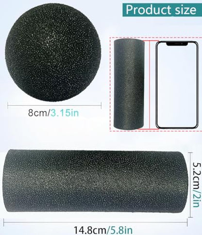 Extra Mini Foam Roller - High Density Massage Roller, Extra Small Yoga Roller for Physical Therapy, Myofascial Release, Deep Tissue & Muscle Recovery of Arms and Legs - color: Black