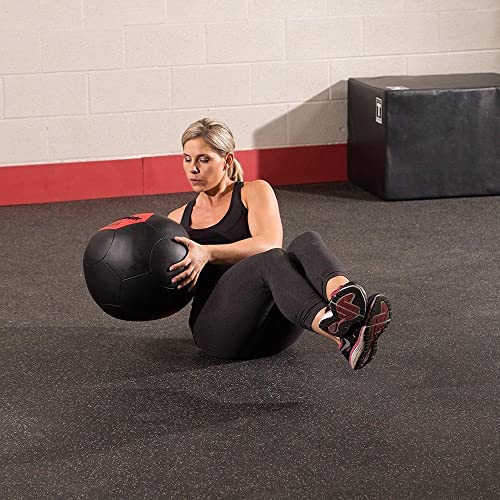 Body-Solid Tools (BSTSMB18) Soft Shell Medicine Ball – Non Bouncing Wall Balls for Strength Training, Weight Loss Workout, Core Exercise and Home Gym Fitness, Black, 18lb Weight