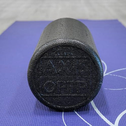 OPTP AXIS Firm Density Foam Roller – Round, Black, 12"L X 6" - color: Black - 12" X 6" Round