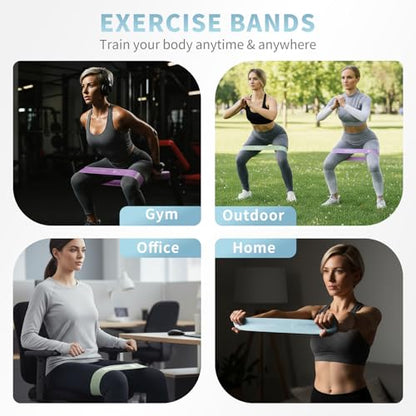Silicone Resistance Loop Bands Latex-Free No-Slip Glute Booty Bands 2-Pack for Physical Therapy, Post-Op, Yoga, Pilates, Workout & Stretching