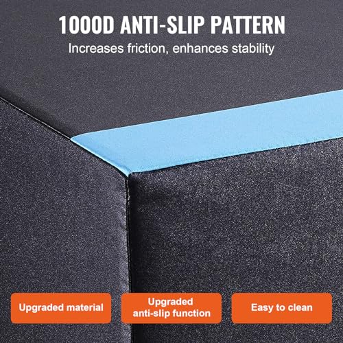 VEVOR 3 in 1 Plyometric Jump Box, Cotton Plyo Box, Platform & Jumping Agility Box, Anti-Slip Fitness Exercise Step Up Box for Home Gym Training, Conditioning Strength Training, Multiple Sizes, Black - size: 16"x14"x12"