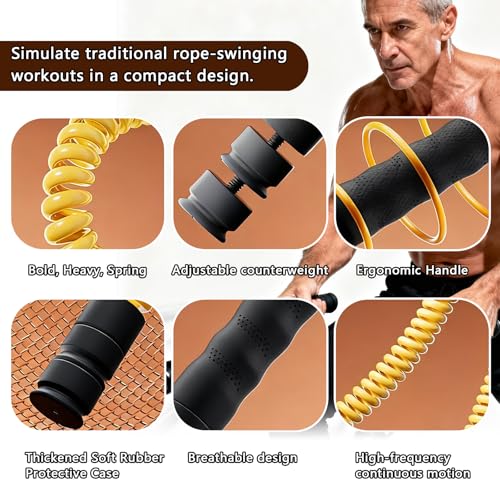Ropeless Battle Rope,Adjustable Weight Battle Rope for Home Gym,HIIT and Low-Impact Aerobic Training for Men & Women