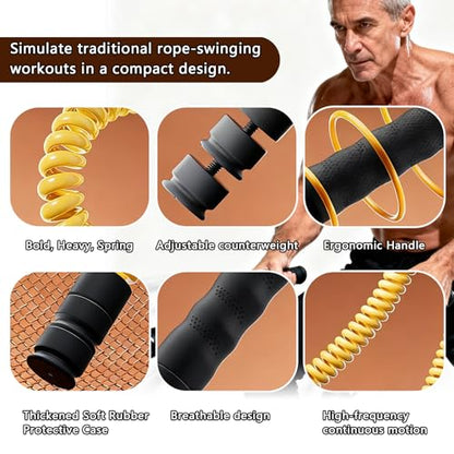 Ropeless Battle Rope,Adjustable Weight Battle Rope for Home Gym,HIIT and Low-Impact Aerobic Training for Men & Women