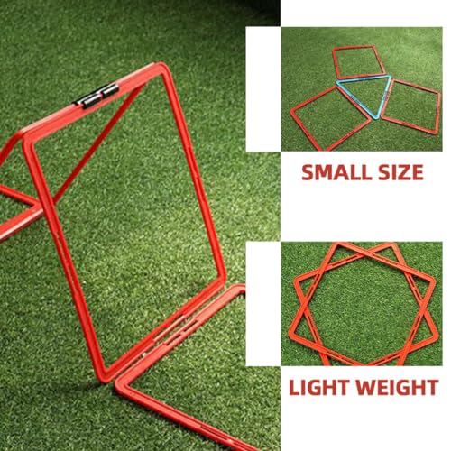 SUPVOX Multi-Function Portable Agility Rings 6-Pack 16.9 Inch Square Speed Circles for Football Soccer Training and Footwork Exercises