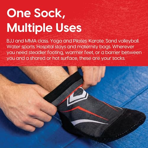 Grip Socks for Wrestling, BJJ & MMA, Closed-Toe Non-Slip Socks with Rubber Sole for Mats, Yoga, Home, Hospital - size: 12