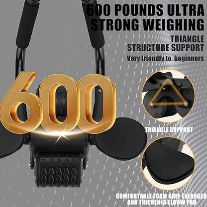Elbow Support Automatic Rebound Abdominal Wheel，Ab Roller for Abdominal Exercise Machine，Abs Workout Equipment，Dolly Core Strengthening Trainer Fitness Belly Training