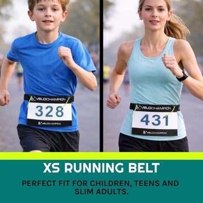 VeloChampion Lightweight Running Belt Waist Pack for Men Women - Elasticated Stretch Fit Race Number Holder - No Pins - 3 Sizes - Run. Triathlon. Cycle. Marathon. Jogging (1, X-Small) - size: X-Small