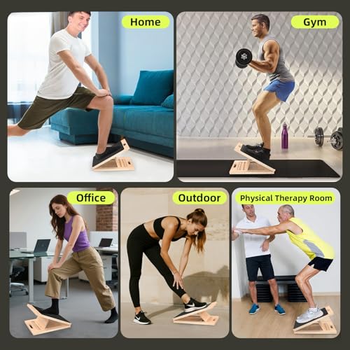 Adjustable Wooden Slant Board for Calf Stretching ,Portable Calf Strecther Incline Board for Knees Ankle Heel Feet Leg,Slanted Board for Physical Therapy - style: Standard Edition (15°-30°)