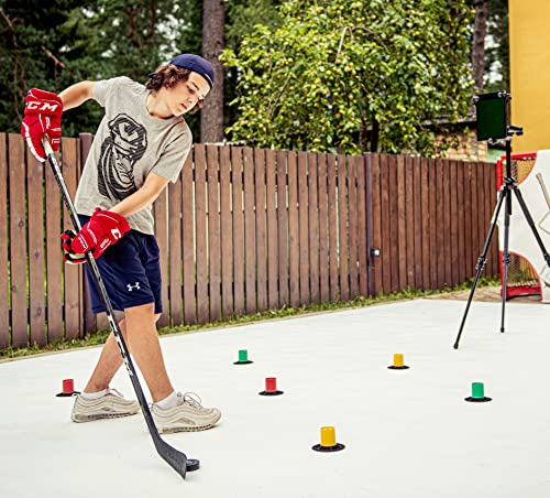 Hockey Revolution Lightweight Stickhandling Training Aid, Equipment for Puck Control, Reaction Time & Coordination - Light, Portable & Adjustable - Drill Cones
