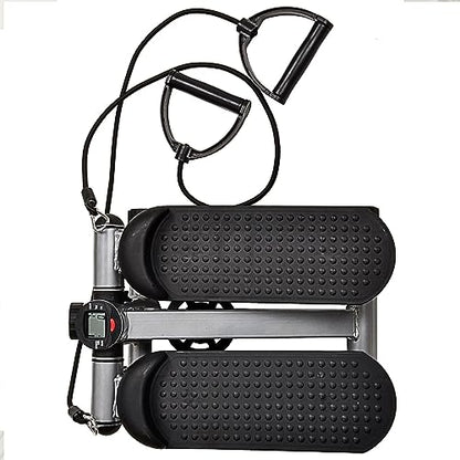 BalanceFrom Mini Stepper Exercise Machine, 300 Pound Weight Capacity – Compact Home Gym Equipment with Resistance Bands, LCD Monitor, Adjustable Height, and Non-Slip Footplates