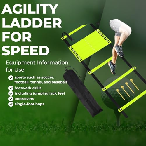 Agility Ladder for Speed, Footwork & Coordination - Adjustable, Durable & Portable Training Tool for Sports & Fitness