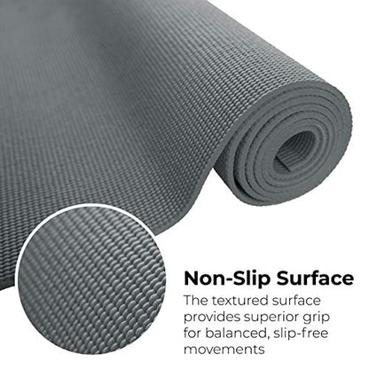 10 Pack Yoga Mat With Carrying Strap, 68"x24"x4mm Thick - color: Cool Gray