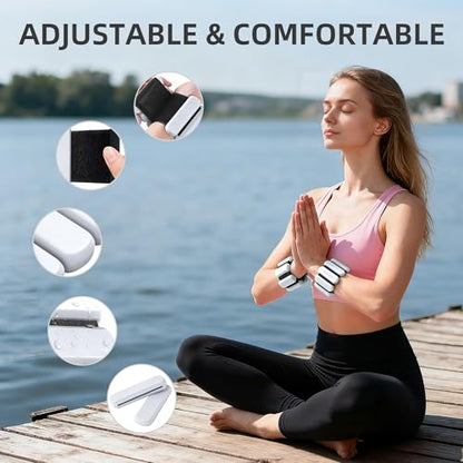 Wrist Ankle Weights for Women Men Workouts, 2lbs per Pair - color: Grey