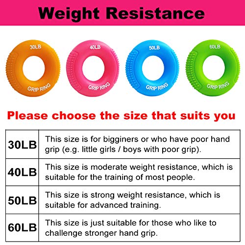 Boaton Hand Grips for Gym, Weightlifting, Pull-ups, Rock Climbing - Boys and Girls - color: 40LB-rose red