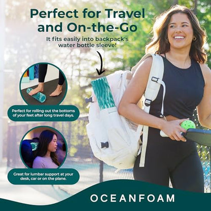 Oceanfoam Ripple Small Foam Roller for Exercise (Jade & Seafoam Marbled) - color: Jade & Seafoam Marbled