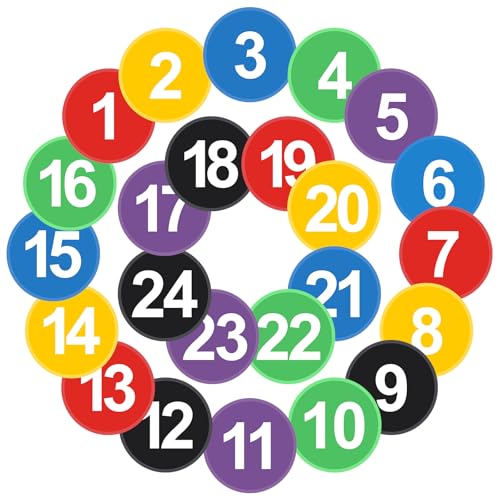 24 Pack Spot Markers Non Slip Rubber Agility Markers Flat Field Cones Floor Dots for Soccer Basketball Sports Speed Agility Training and Drills（7.6 Inch）