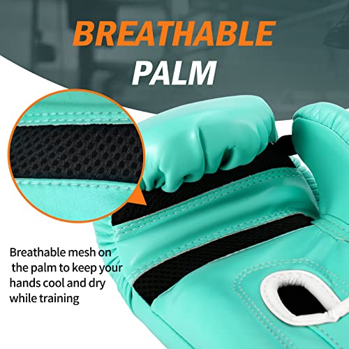 Boxing Gloves for Men Women Adults - color: Green, size: 14oz