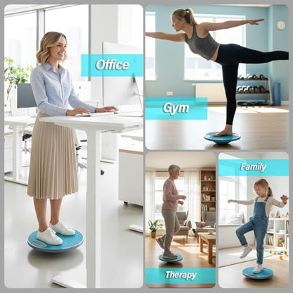 Upgraded Wobble Balance Board for Physical Therapy, Standing Desk & Gym 16 1/3" | Core Trainer with Non-slip Surface | Stability Board for Workout Balance Training | Wobble Board