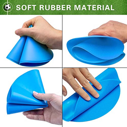 Poly Spot Markers 4inch/9 inch Non-Slip Rubber Agility Markers Flat Field Cones Floor Dots for Football, Soccer, Basketball Training Markers, School Activities, Exercise Drills, Social Distancing - style: 9inch 18Pcs(Blue)