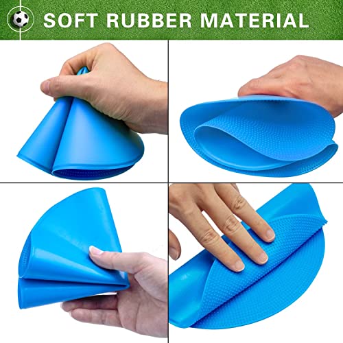 Poly Spot Markers 4inch/9 inch Non-Slip Rubber Agility Markers Flat Field Cones Floor Dots for Football, Soccer, Basketball Training Markers, School Activities, Exercise Drills, Social Distancing - style: 9inch 12Pcs(Blue)