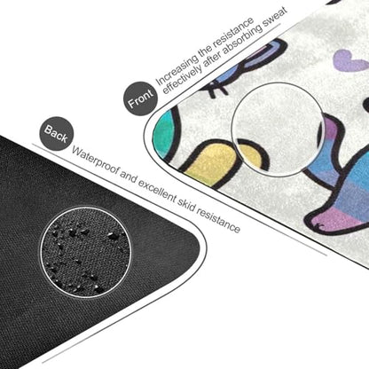 Cute Rainbow Cat Yoga Mat Thick Non Slip Yoga Mat Workout Mat for Men Women, Exercise & Exercise Mat for Home Gym, Yoga, Pilates, Stretching, and Floor