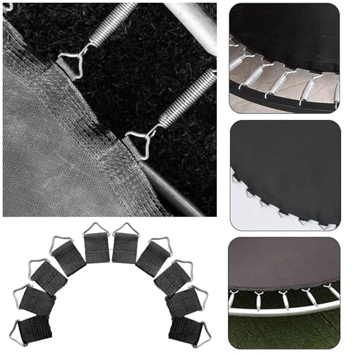 20 Pack Trampoline Triangles Buckle Replacement Stainless Steel Triangle Ring with Sewing Straps Connector for Outdoor Trampoline Springs Indoor Fitness Rebounder Trampoline Mat Round Frame