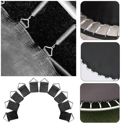 20 Pack Trampoline Triangles Buckle Replacement Stainless Steel Triangle Ring with Sewing Straps Connector for Outdoor Trampoline Springs Indoor Fitness Rebounder Trampoline Mat Round Frame