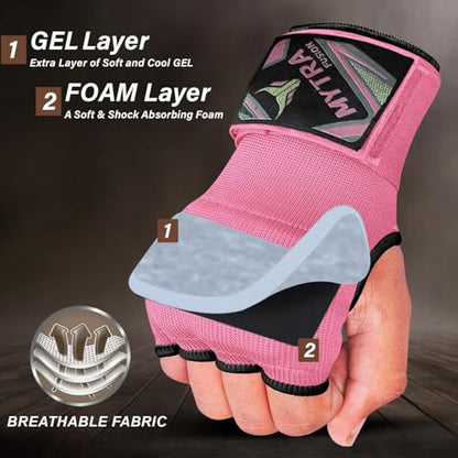 Mytra Fusion Gel Padded Inner Gloves Boxing Hand Wraps for Kids, Boxing Wraps with 80 cm Long Wrist Strap for MMA, Kickboxing, Punching, Martial Arts & Muay Thai Hand Wraps - color: Pink